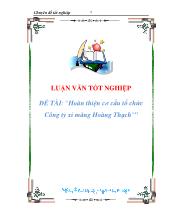 Đề tài Hoàn thiện cơ cấu tổ chức Công ty xi măng Hoàng Thạch