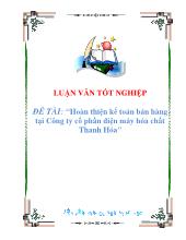 Đề tài Hoàn thiện kế toán bán hàng tại Công ty cổ phần điện máy hóa chất Thanh Hóa