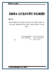 Đề tài Hoạt động xuất khẩu rau quả của tổng công ty rau quả, nông sản Việt Nam - Thực trạng và giải pháp