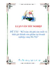 Đề tài Kế toán chi phí sản xuất và tính giá thành sản phẩm ở doanh nghiệp cảng Hà Nội