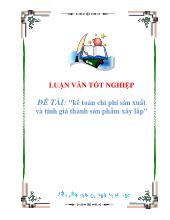 Đề tài Kế toán chi phí sản xuất và tính giá thành sản phẩm xây lắp