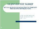 Đề tài kế toán tài sản cố định tại công ty TNHH mtv môi trường đô thị Đà Nẵng