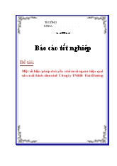 Đề tài Một số biện pháp chủ yếu nhằm nâng cao hiệu quả sản xuất kinh doanh tại Công ty TNHH Thái Dương