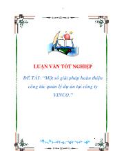 Đề tài Một số giải pháp hoàn thiện công tác quản lý dự án tại công ty VINCO