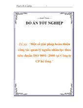 Đề tài Một số giải pháp hoàn thiện công tác quản lý nguồn nhân lực theo tiêu chuẩn ISO 9001: 2000 tại Công ty CP bê tông