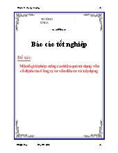 Đề tài Một số giải pháp nâng cao hiệu quả sử dụng vốn cố định của Công ty tư vấn đầu tư và xây dựng