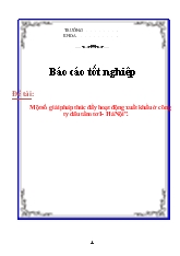 Đề tài Một số giải pháp thúc đẩy hoạt động xuất khẩu ở công ty dâu tằm tơ I - Hà Nội