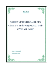 Đề tài Nghiệp vụ kinh doanh của công ty xuất nhập khẩu thủ công mỹ nghệ