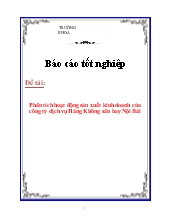 Đề tài Phân tích hoạt động sản xuất kinh doanh của công ty dịch vụ hàng không sân bay Nội Bài