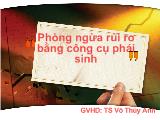 Đề tài Phòng ngừa rủi ro bằng công cụ phái sinh