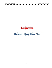 Đề tài Quỹ Đầu Tư