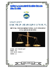 Đề tài Thẩm định năng lực pháp lí của khách hàng