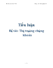 Đề tài Thị trường chứng khoán