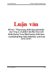 Đề tài Thực trạng chiến lược phát triển của Công ty cổ phần Lâm Đặc Sản xuất khẩu Quảng Nam - Định hướng chiến lược và giải pháp thực hiện chiến lược giai đoạn 2012 - 2015