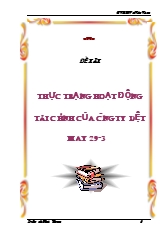 Đề tài Thực trạng hoạt động tài chính của công ty dệt may 29-3