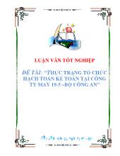 Đề tài Thực trạng tổ chức hạch toán kế toán tại công ty may 19 - 5 – Bộ Công An