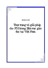 Đề tài Thực trạng và giải pháp cho FDI trong lĩnh vực giáo dục ở Việt Nam