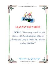 Đề tài Thực trạng và một vài giải pháp cho kênh phân phối sản phẩm xe gắn máy của Công ty TNHH T&T trên thị trường Việt Nam
