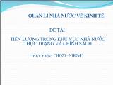 Đề tài Tiền lương trong khu vực nhà nước thực trạng và chính sách