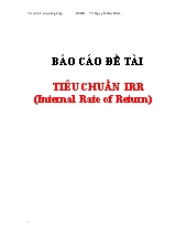 Đề tài Tiêu chuẩn IRR (internal rate of return)