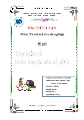 Đề tài Tìm hiểu về khấu hao tài sản cố định