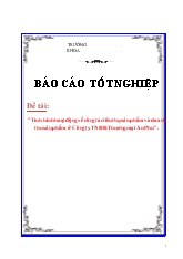 Đề tài Tình hình hoạt động về công táctiêu thụ sản phẩm và doanh thu sản phẩm ở Công ty TNHH Thương mại An Phú
