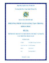Đề tài Trình bày một số vấn đề trong tin học vận dụng các phương pháp luận sáng tạo