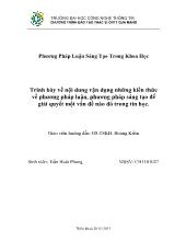 Đề tài Trình bày về nội dung vận dụng những kiến thức về phương pháp luận, phương pháp sáng tạo để giải quyết một vấn đề nào đó trong tin học