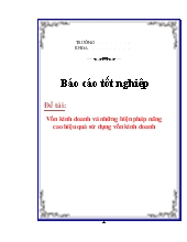 Đề tài Vốn kinh doanh và những biện pháp nâng cao hiệu quả sử dụng vốn kinh doanh