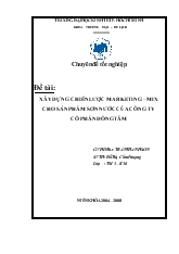 Đề tài Xây dựng chiến lược marketing – mix cho sản phẩm sơn nước của công ty cổ phần Đồng Tâm