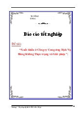 Đề tài Xuất khẩu ở công ty cung ứng dịch vụ hàng không thực trạng và giải pháp
