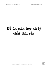 Đồ án Môn học xử lý chất thải rắn