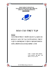 Giải pháp phát triển dịch vụ khách hàng cao cấp tại ngân hàng thương mại cổ phần Việt Nam thịnh vượng chi nhánh sài gòn, phòng giao dịch Phú Lâm
