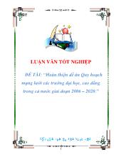 Hoàn thiện đề án Quy hoạch mạng lưới các trường đại học, cao đẳng trong cả nước giai đoạn 2006 – 2020