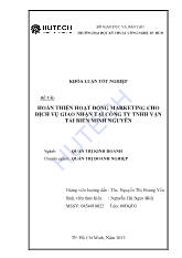 Hoàn thiện hoạt động marketing cho dịch vụ giao nhận tại công ty TNHH vận tải biển Minh Nguyên