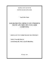 Khóa luận Giải hệ phương trình tuyến tính kích thước lớn trên nền tảng grid computing
