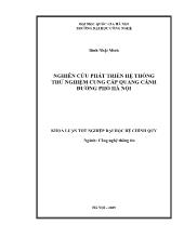 Khóa luận Nghiên cứu phát triển hệthống thửng hiệm cung cấp quang cảnh đường phố Hà Nội