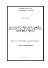Khóa luận Phân tích và thiết kế hệ thống thông tin sáng tạo tại liên hiệp các hội khoa học kỹ thuật Việt Nam