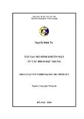 Khóa luận Tái tạo mô hình khuôn mặt từ các điểm đặc trưng