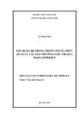 Khóa luận xây dựng hệ thống thông tin tổ chức, quản lý các giải thưởng/cuộc thi qua mạng internet