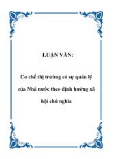 Luận văn Cơ chế thị trường có sự quản lý của Nhà nước theo định hướng xã hội chủ nghĩa