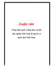 Luận văn Công dân nước Cộng hòa xã hội chủ nghĩa Việt Nam là người có quốc tịch Việt Nam