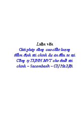 Luận văn Giải pháp nâng cao chất lượng thẩm định tài chính dự án đầu tư tại Công ty TNHH MVT cho thuế tài chính – Sacombank – Chi nhánh Hà Nội