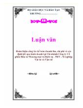 Luận văn Hoàn thiện công tác kế toán doanh thu, chi phí và xác định kết quả kinh doanh tại Chi nhánh Công ty Cổ phần Đầu tư Thương mại và Dịch vụ - TKV - Xí nghiệp Vật tư và Vận tải