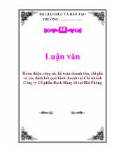 Luận văn Hoàn thiện công tác kế toán doanh thu, chi phí và xác định kết quả kinh doanh tại Chi nhánh Công ty Cổ phần Bạch Đằng 10 tại Hải Phòng