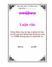 Luận văn Hoàn thiện công tác lập và phân tích báo cáo kết quả hoạt động kinh doanh tại công ty TNHH thương mại tài chính Hải Âu