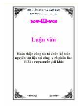 Luận văn Hoàn thiện công tác tổ chức kế toán nguyên vật liệu ở công ty cổ phần Bao bì Bi a rượu nước giải khát