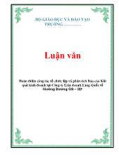 Luận văn Hoàn thiện công tác tổ chức lập và phân tích báo cáo kết quả kinh doanh tại công ty liên doanh làng quốc tế hướng dương gs – Hải Phòng