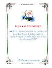 Luận văn Hoàn thiện kế toán lưu chuyển hàng hoá và xác định kết quả tiêu thụ tại công ty cổ phần kiến trúc và vật liệu xây dựng DTH
