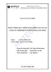 Luận văn Hoàn thiện quy trình giao nhận vận tải tại công ty TNHH dịch vụ hàng hoá con thoi